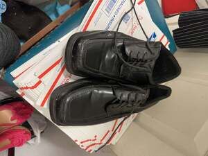 Hunters Bay Men's Black Square Toe Lace-Up Dress Shoes Size 9.5